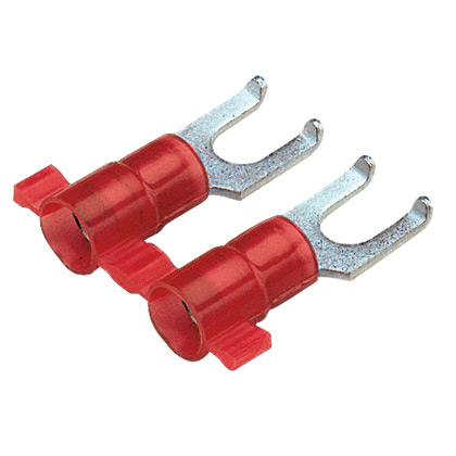 Flanş Çatal Terminali, Kırmızı, Naylon, 3.5mm Somun, 0.3-0.9mm² Kablo, 3000'lü Paket