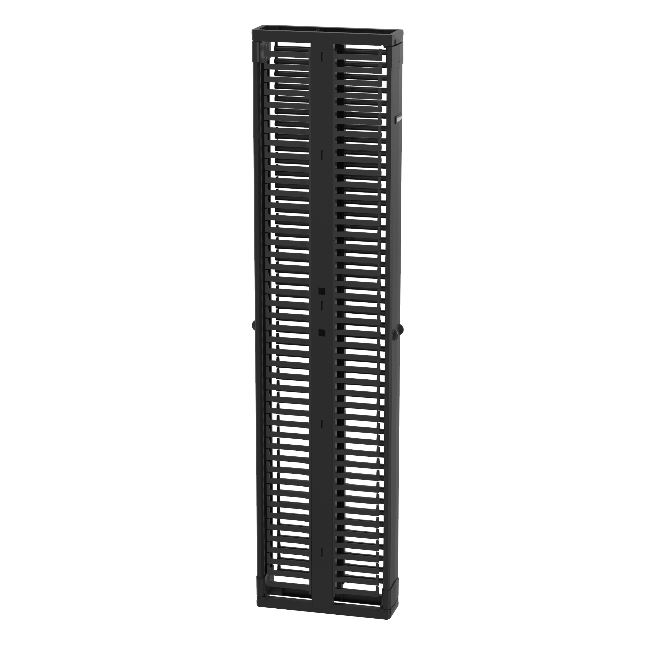 PR2V Dikey Çift Taraf Açılır Yönetici, 45RU, 15,24 cm Genişlik, Siyah