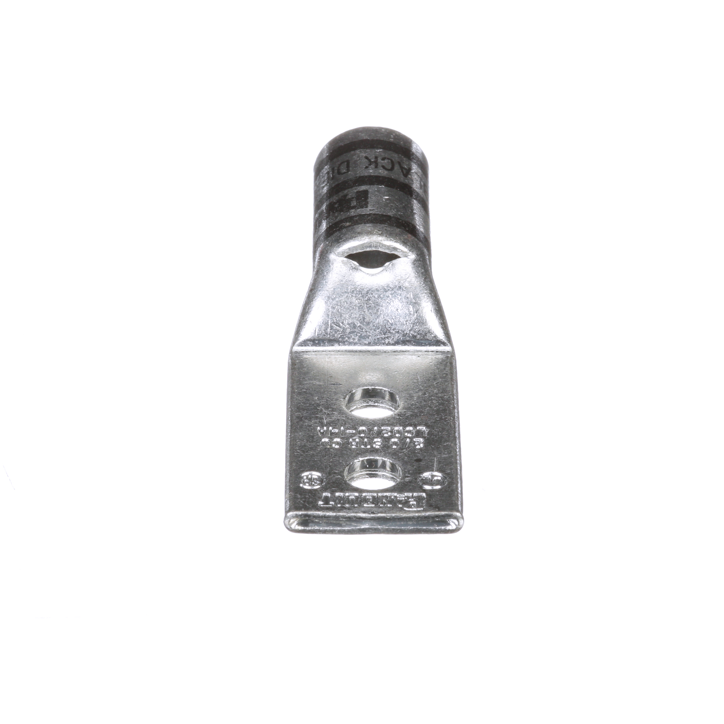 Cosse 2/0 AWG Cu;2 trous 1/4″;espace. 0,63″;fût stand.;fenêtre inspect.;Cdt.10 Cosse 2/0 AWG Cu;2 trous 1/4″;espace. 0,63″;fût stand.;fenêtre inspect.;Cdt.10