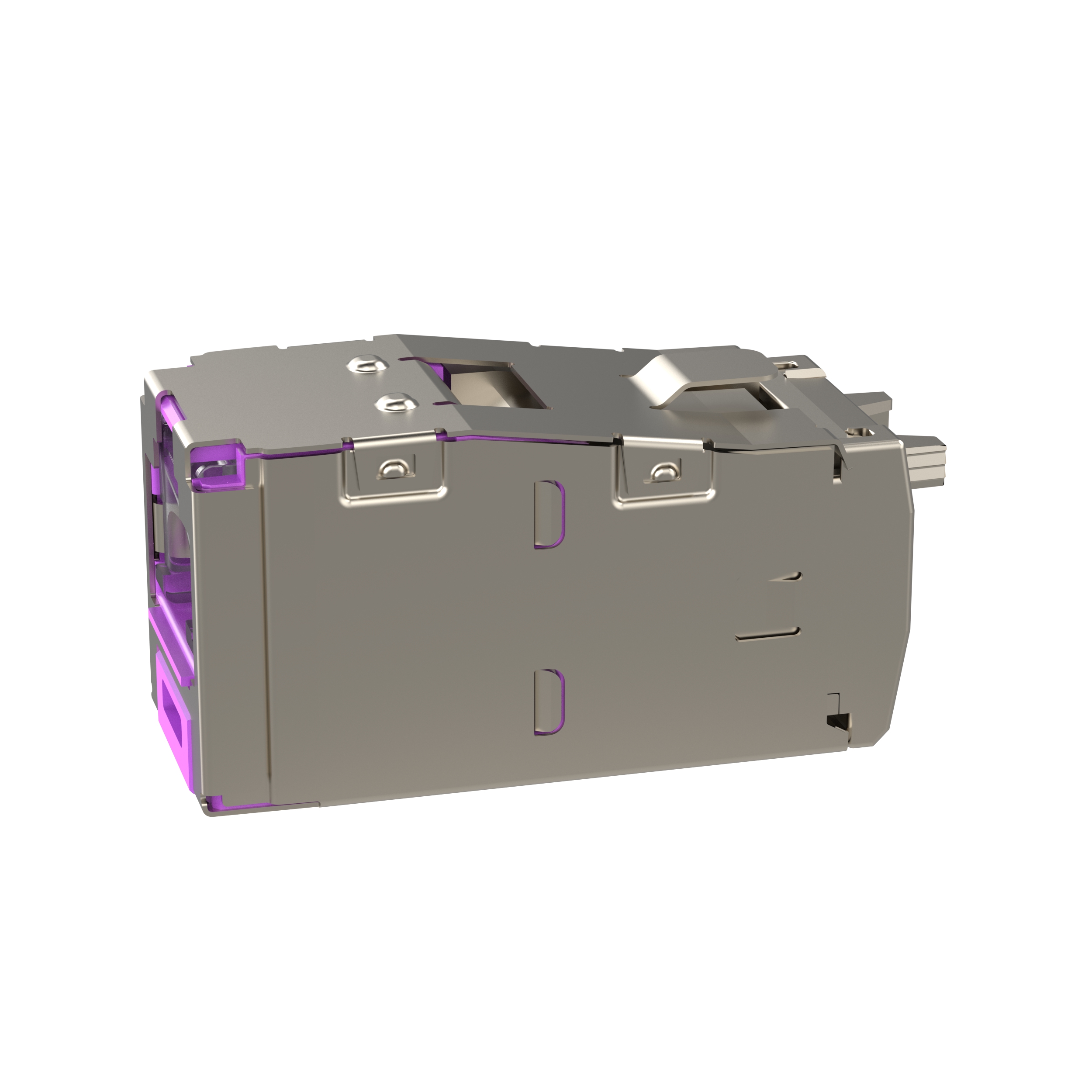 STP RJ45 Cat 6 Shuttered TG Jack Module, Violet