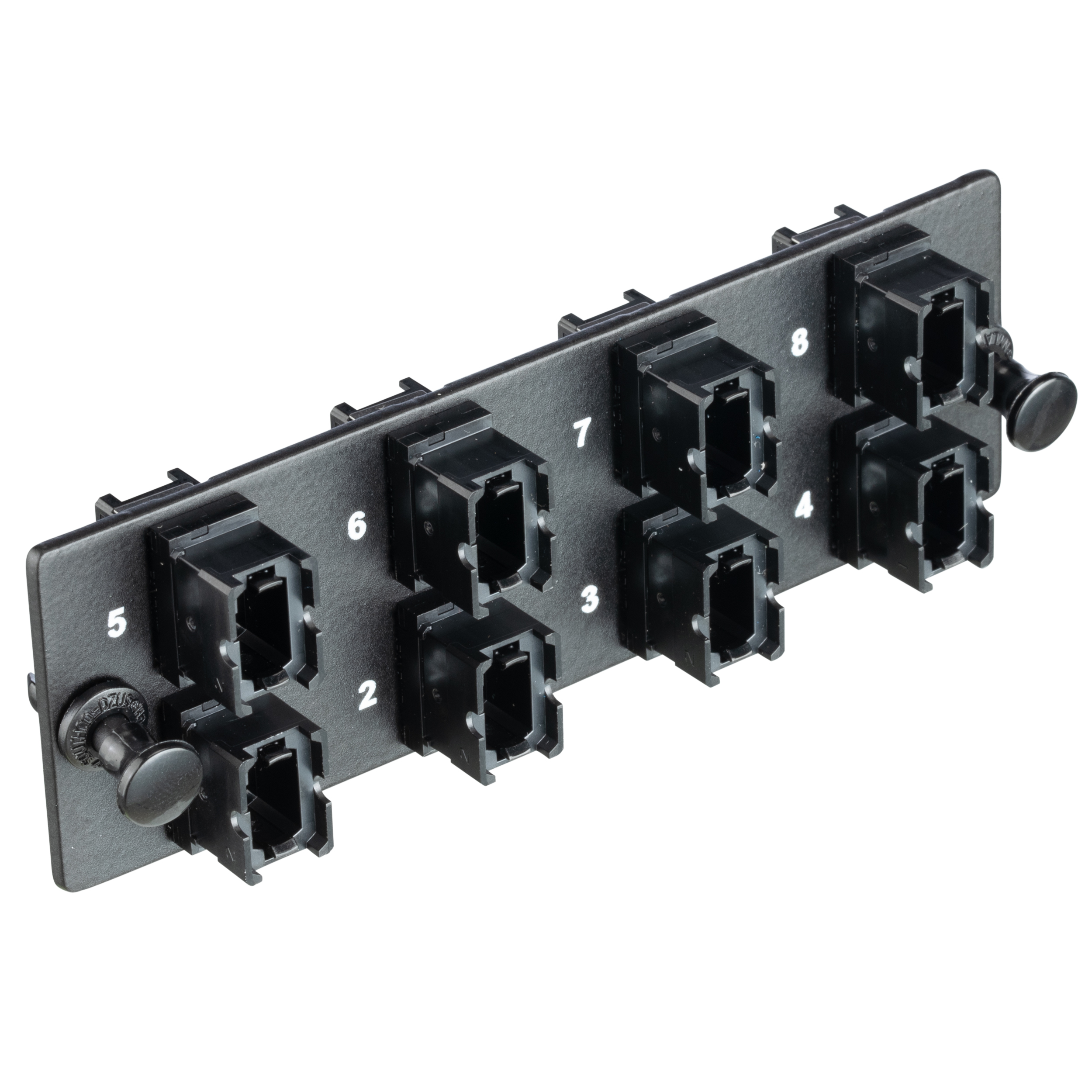 HD Esnek Taban 16 8 Port Fiber Adaptör Paneli MPO-16 Anahtar-yukarıdan Anahtar-aşağıya (siyah Adaptörler)