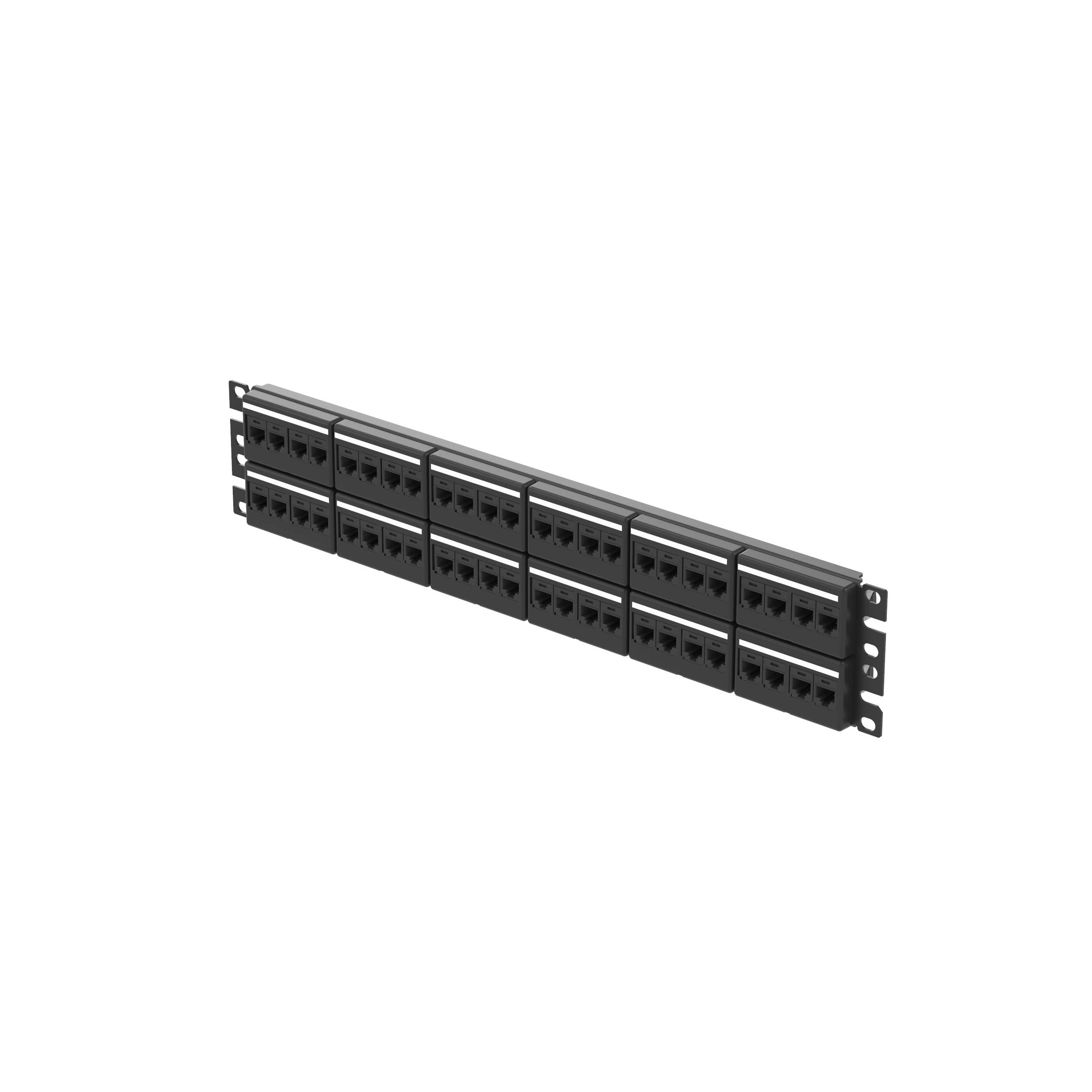 Patch Panel Kit, Cat 6 UTP, 48 port, 2 RU, BL