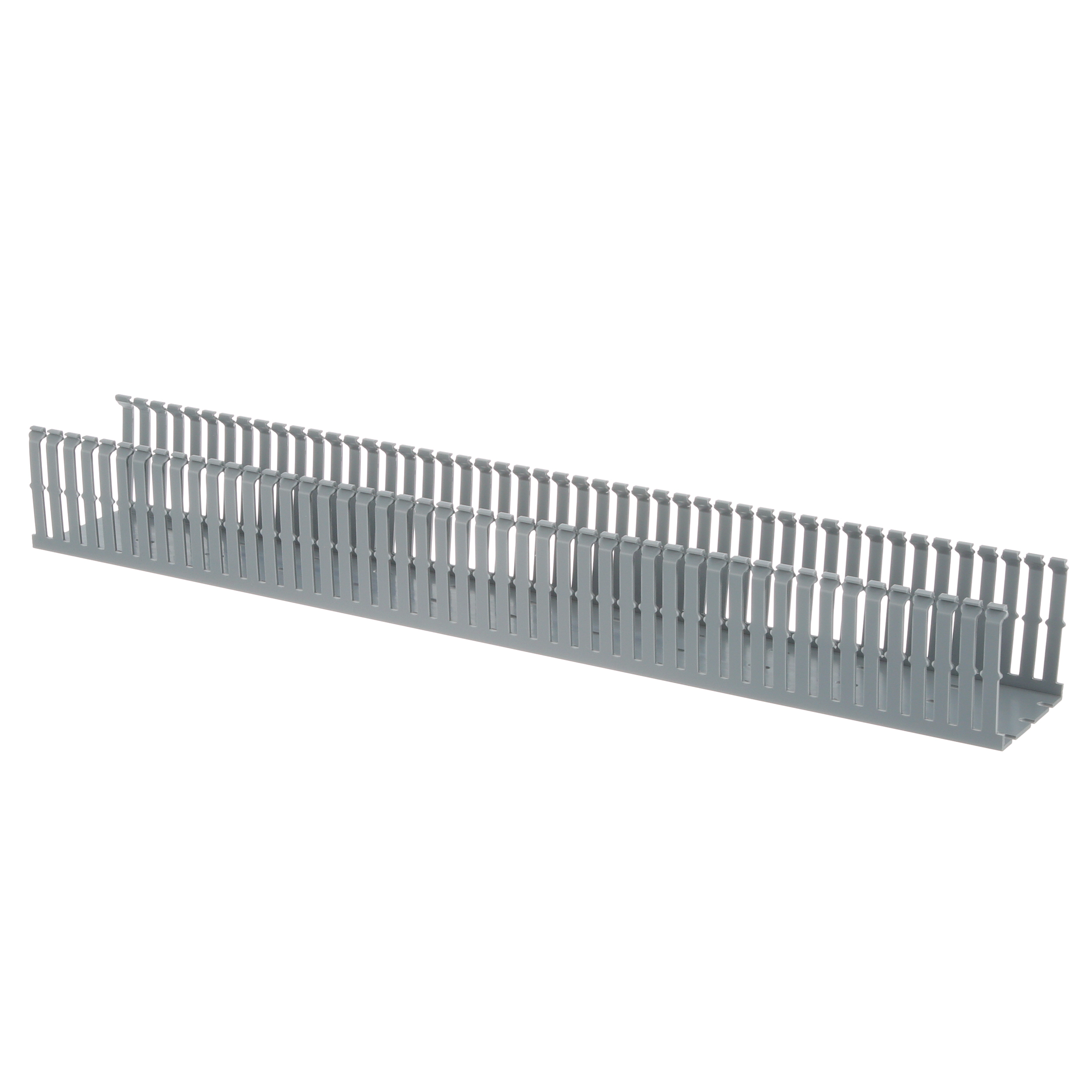 Dar Oluklu Kablo Kanalı, PVC, 3 İnç x 3 İnç x 6 Feet, Açık Gri