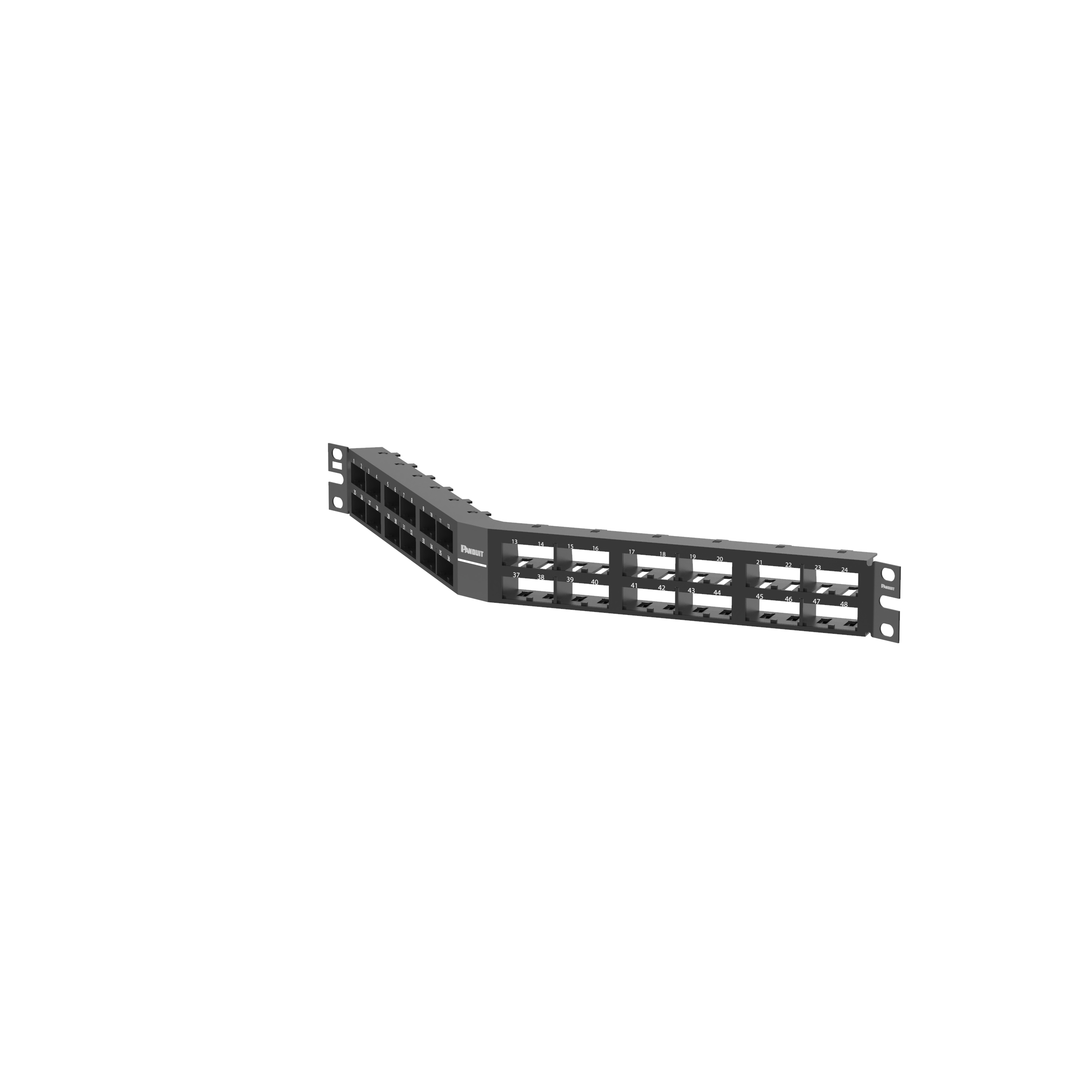 Mini-Com® Dik Açılı Yama Paneli, 48 port, 1 RU, BL