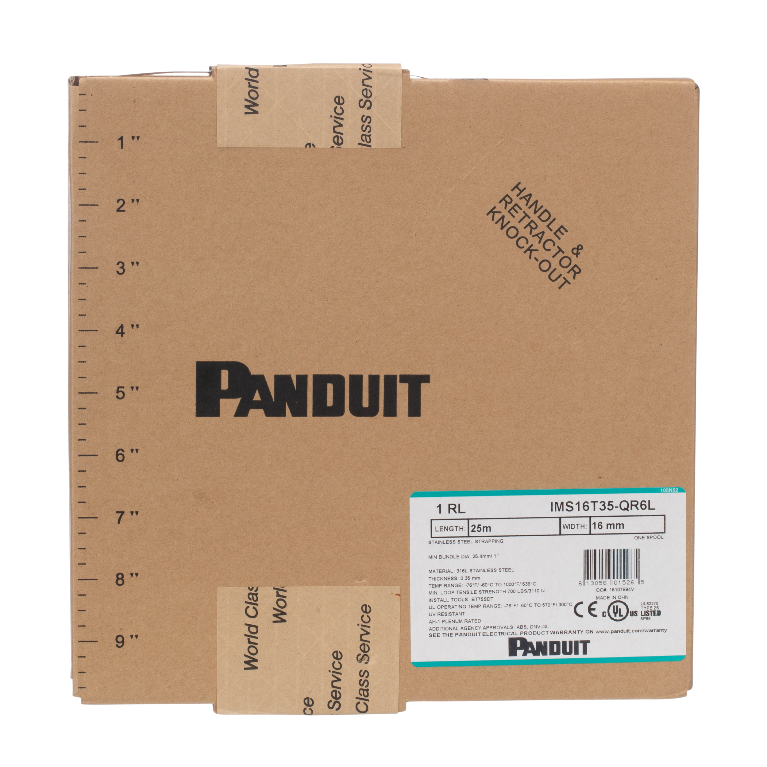 StrongHold™ IMS16T35-QR6L SS Kayış, 0.62" Genişlik, 0.014" Kalınlık