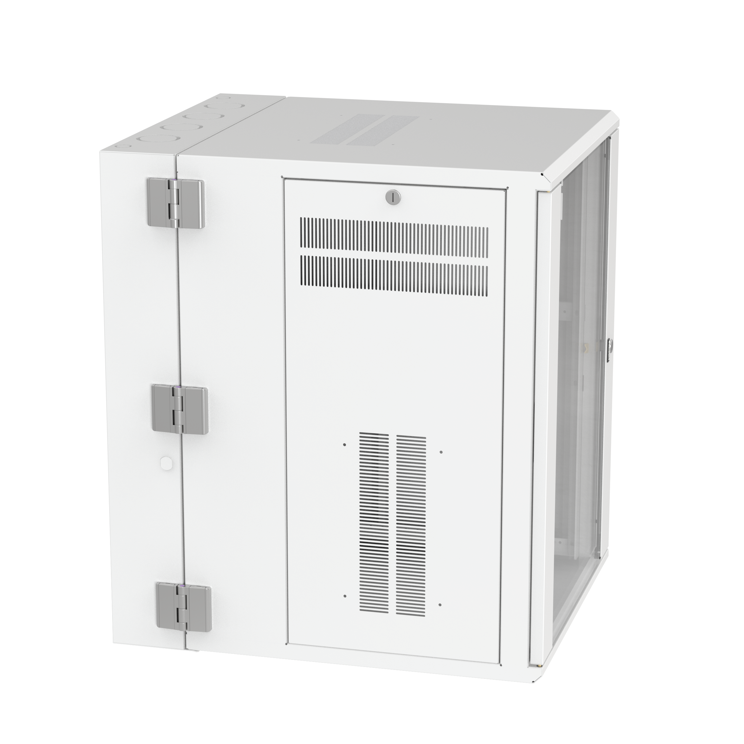 PanZone® Duvar Montajlı Kabin, 18RU, 30" Derinlik, Camlı Kapı, Beyaz