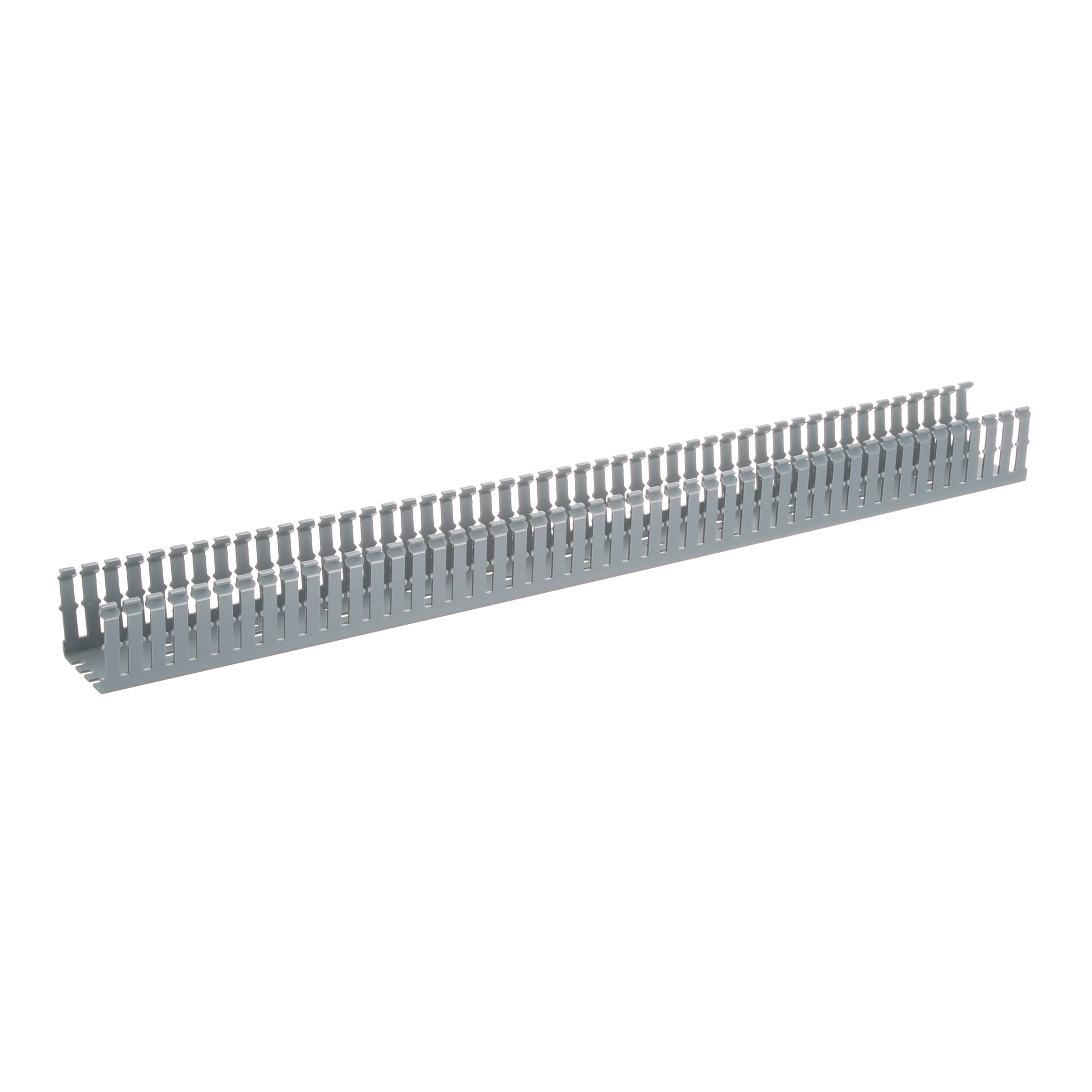 Dar Oluklu Kablo Kanalı, PVC, 1,5 İnç x 3 İnç x 6 Feet, Açık Gri