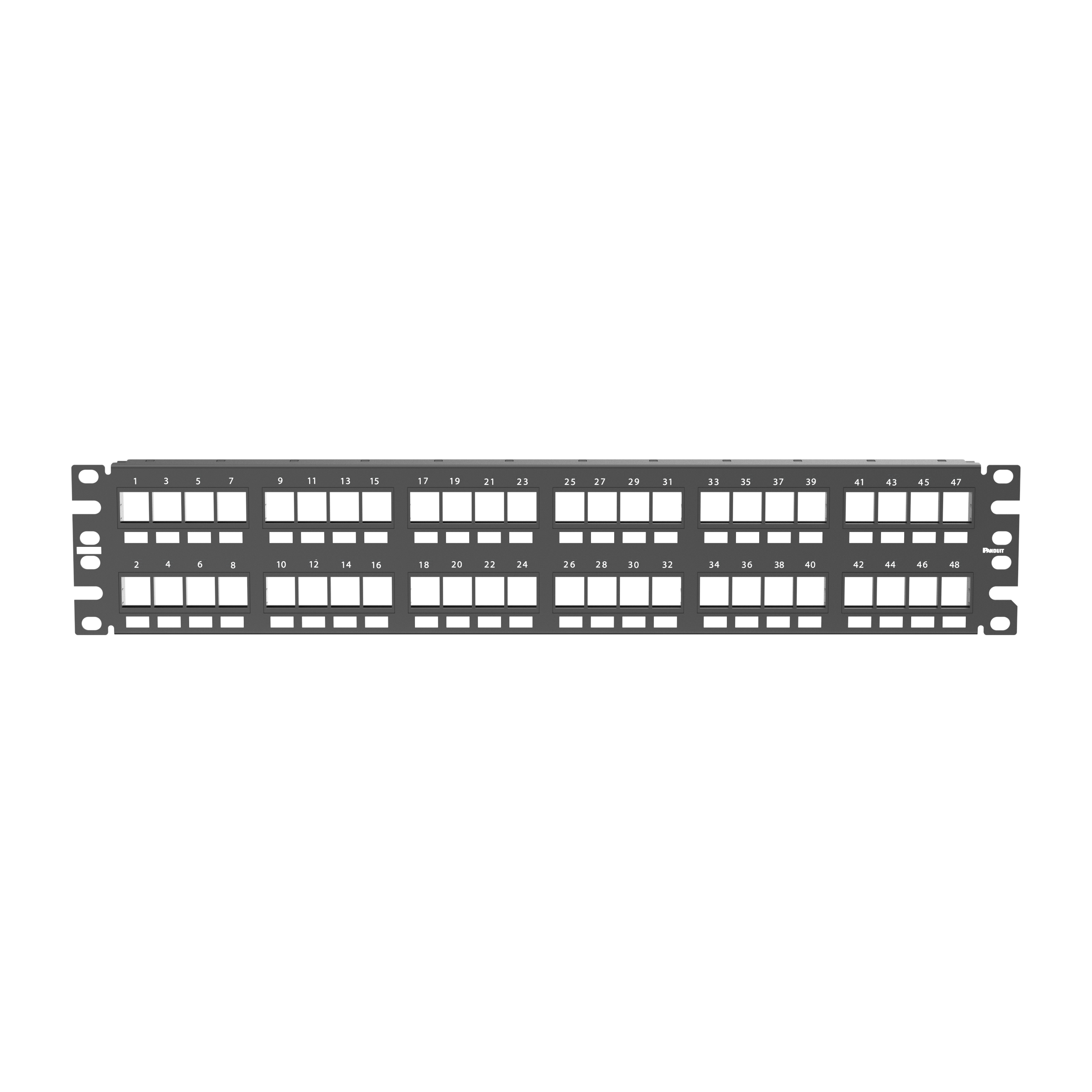 NetKey® Flat Patch Panel, 48 Port, 2 RU, BL