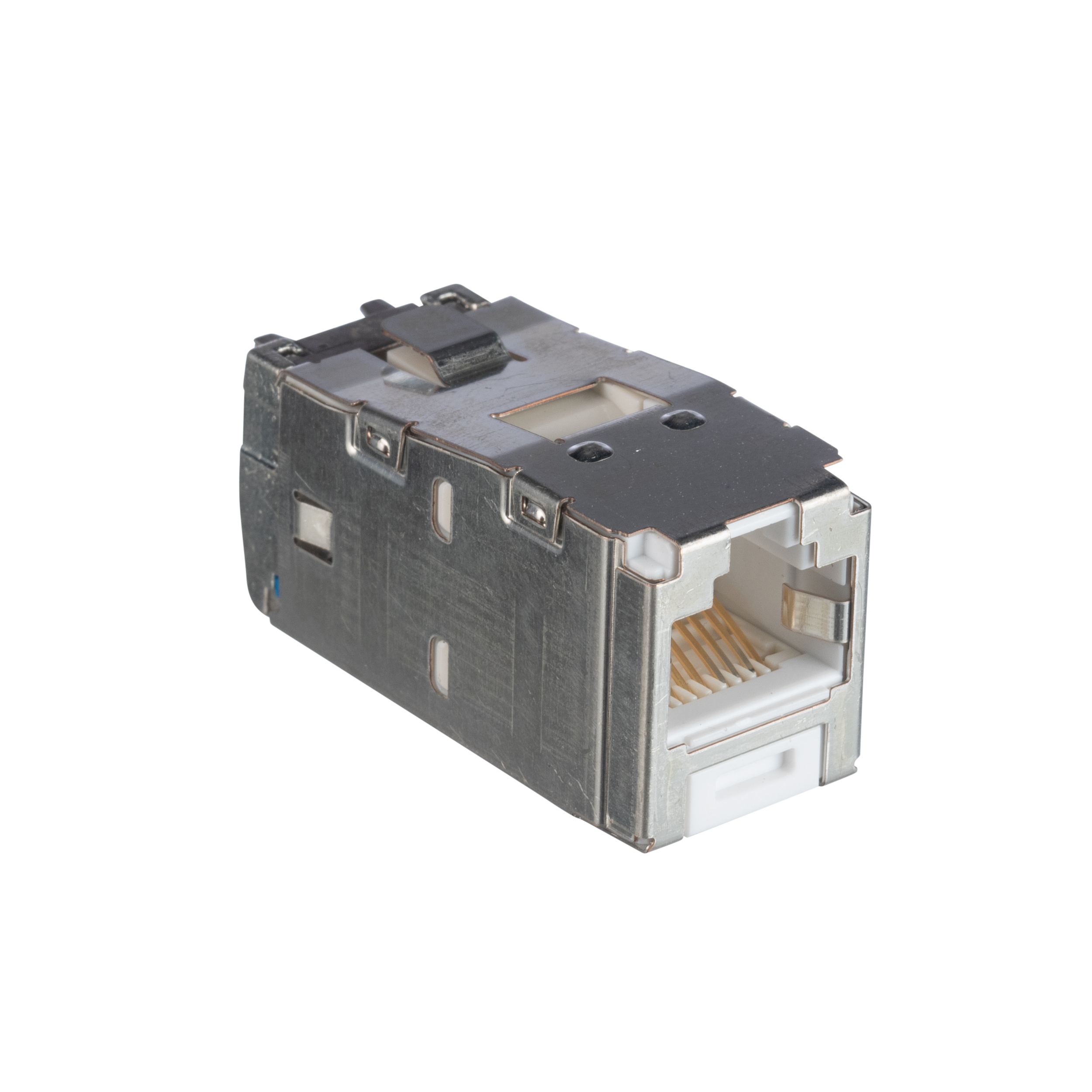 STP RJ45 Cat 6A Sonlandırma Jak Modülü, Beyaz