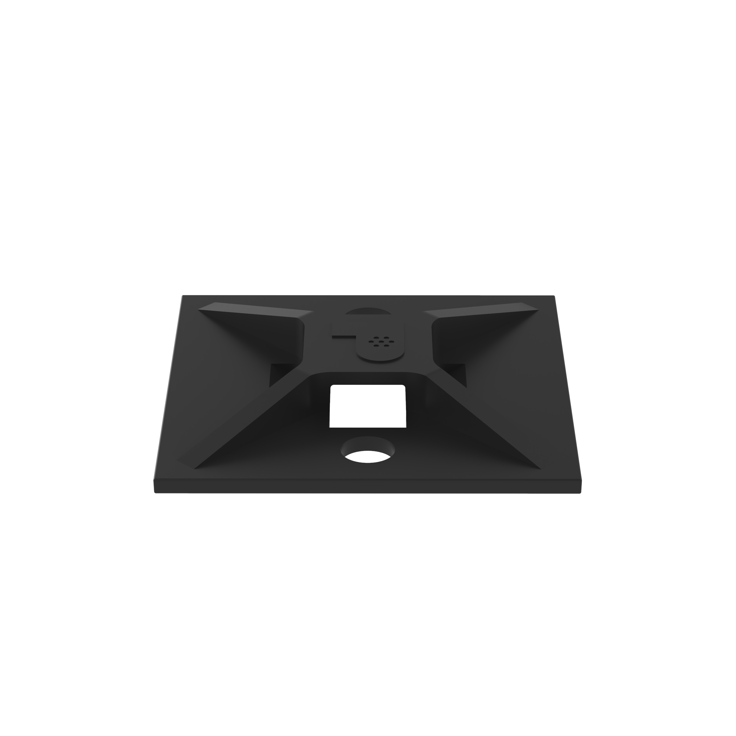 Kablo Bağı Montajı, Siyah, ABS, Kauçuk Yapışkanlı, 25.4x25.4mm, 100'lü Paket