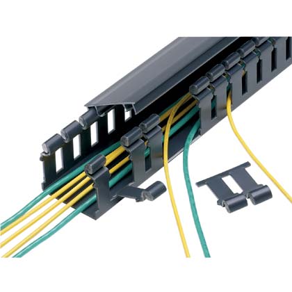 Menteşeli Kapaklı Geniş Yuvalı Kablo Kanalı, Siyah, PVC, 76.2x44.5mm