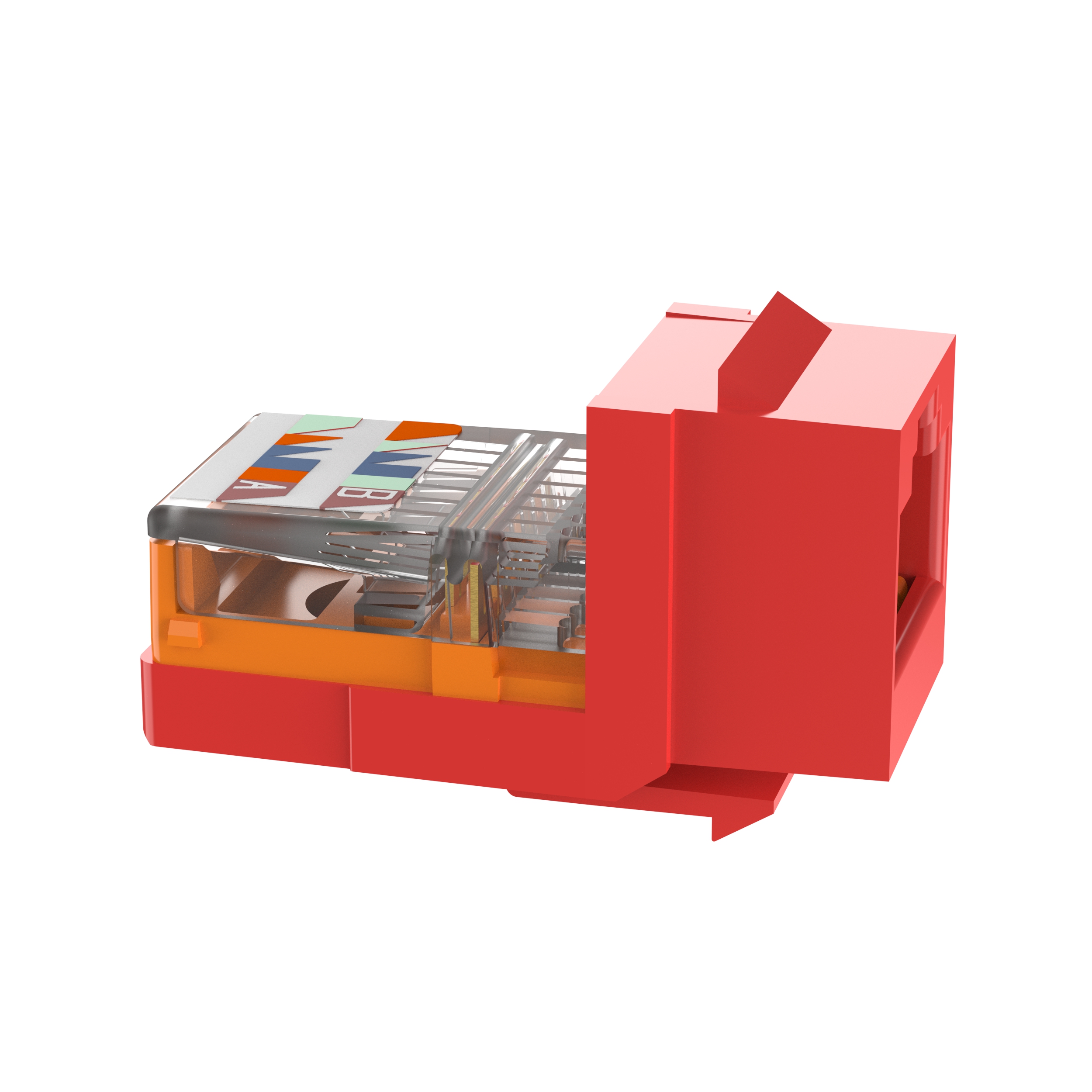 Keystone Cat 5e Kurşun Çerçeve Jakı, Kırmızı - 25'li Paket