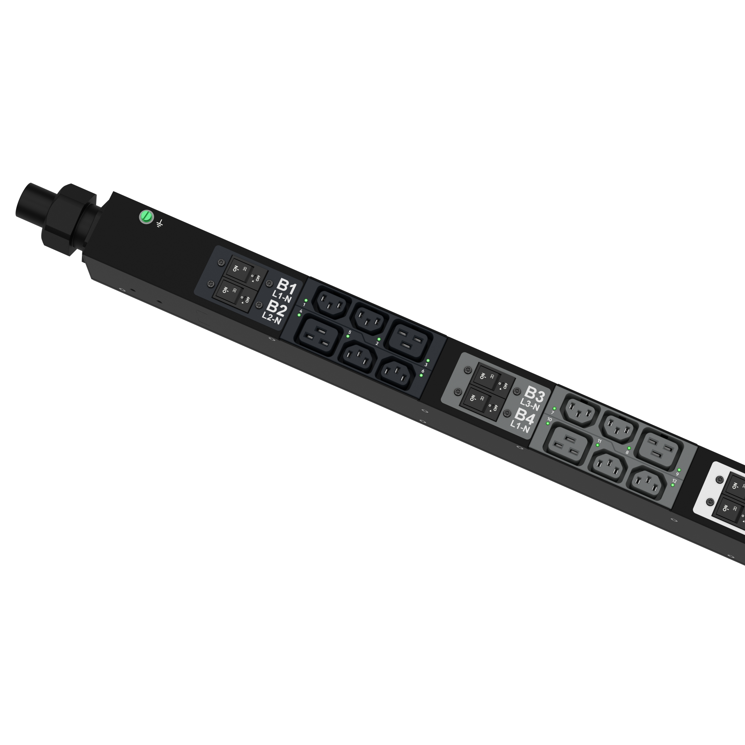 G6 MSPO Güç Dağıtım Birimi, 63A/60A, 415V, (24)C13, (12)C19, IEC 60309 3P+N+E 6h