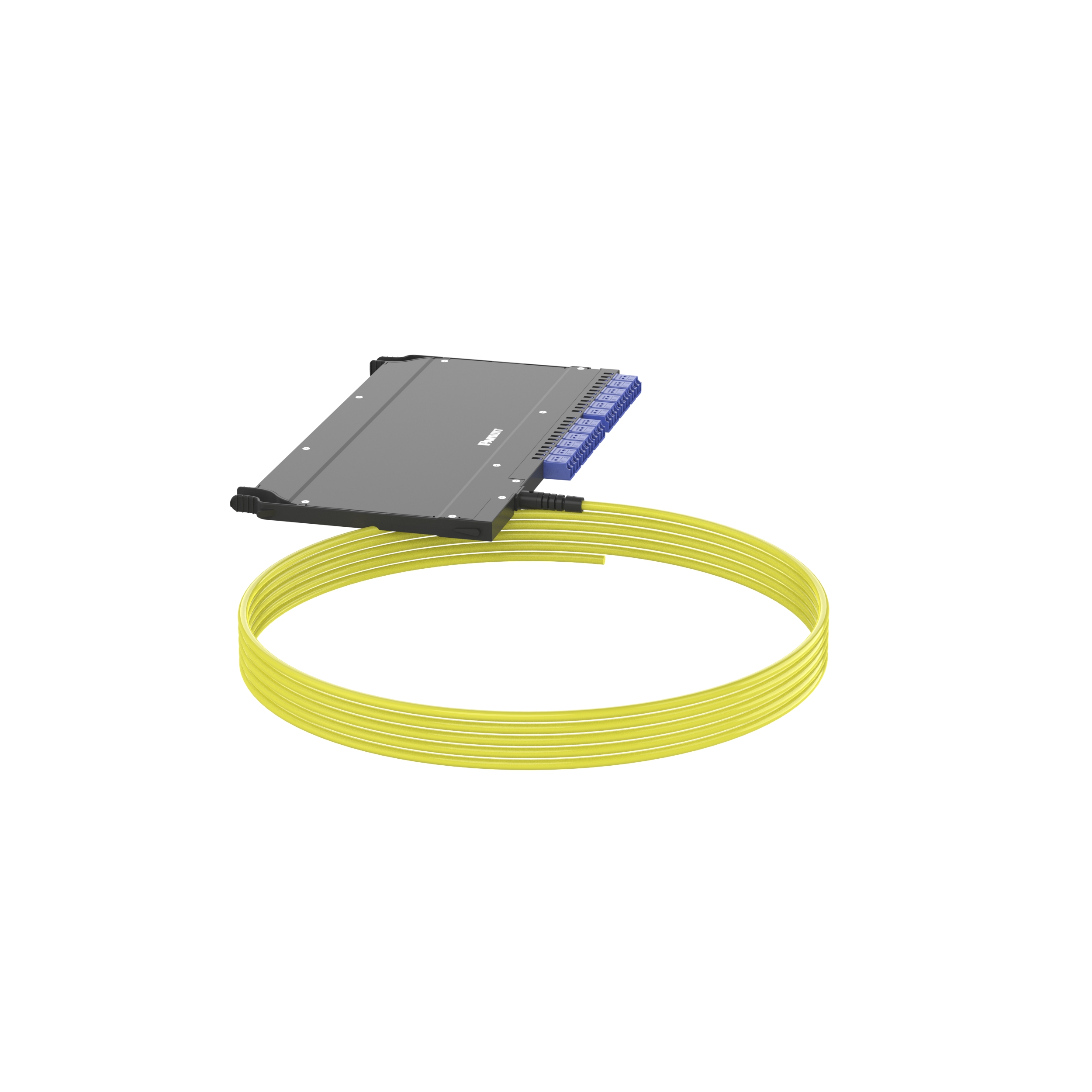OS2 Tek Modlu 24 Fiber İç Mekan Küçük Çaplı Trunk Kablo Demeti, Euroclass B2ca, FlexCore Ön Erişim ODF LC Kaset, Sol taraf Küt Uç, Standart Eklem Kaybı, Çekme Gözü Yok - 15 Metre