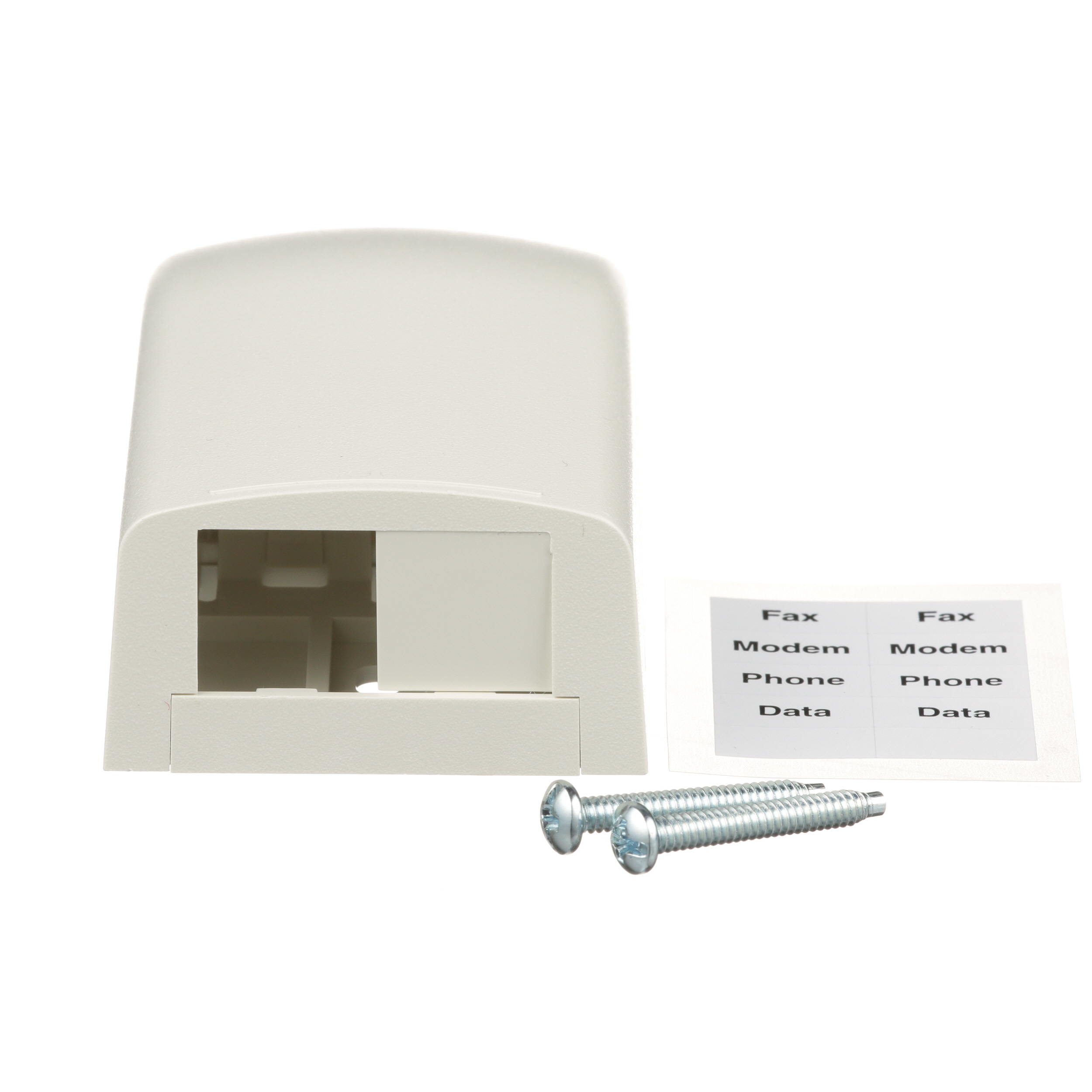 Mini-Com® Yüzey Montaj Kutusu, 2 Port, Krem Beyazı