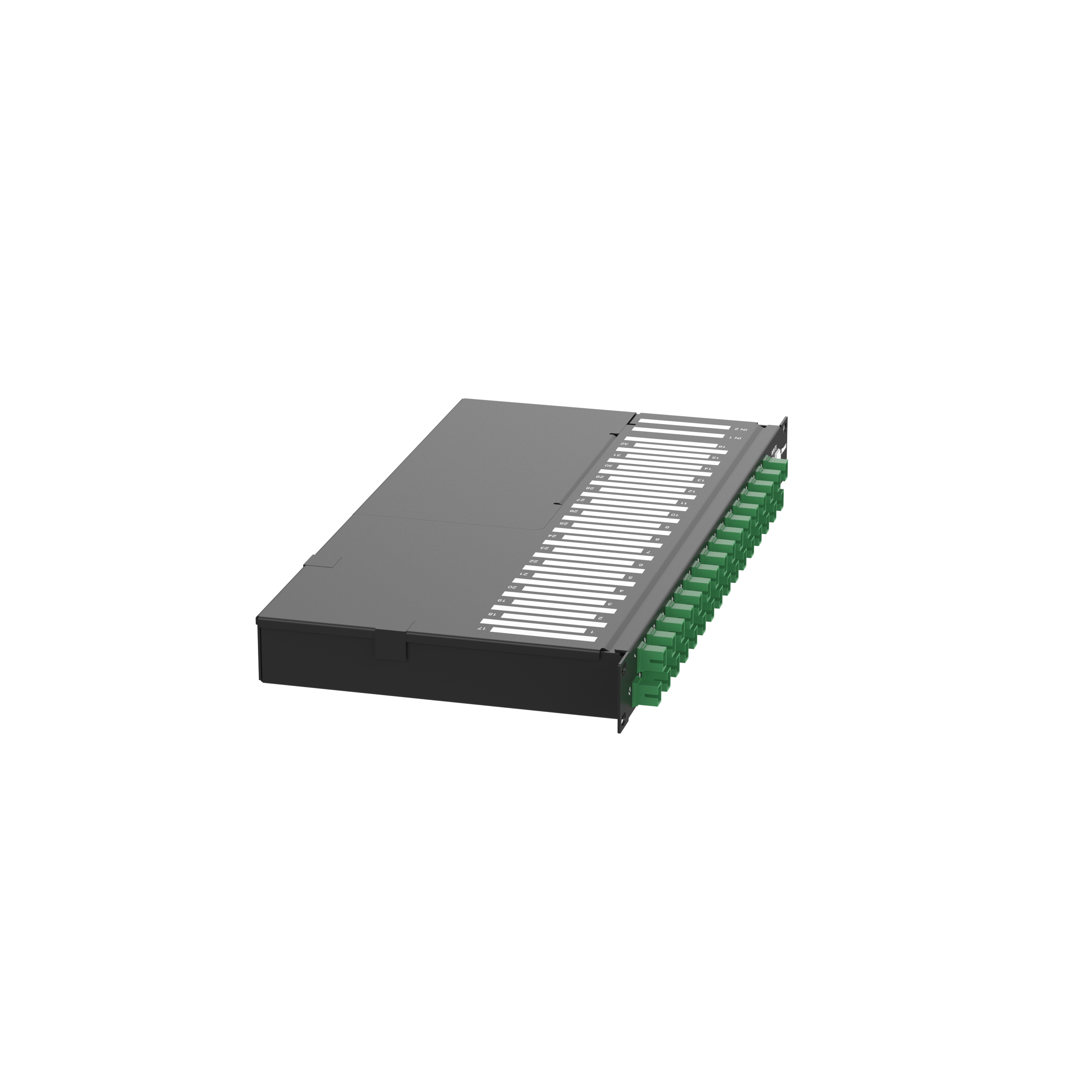 1 RU PON Splitter Tray, 2 x 32 Splice-Ready to SC-APC