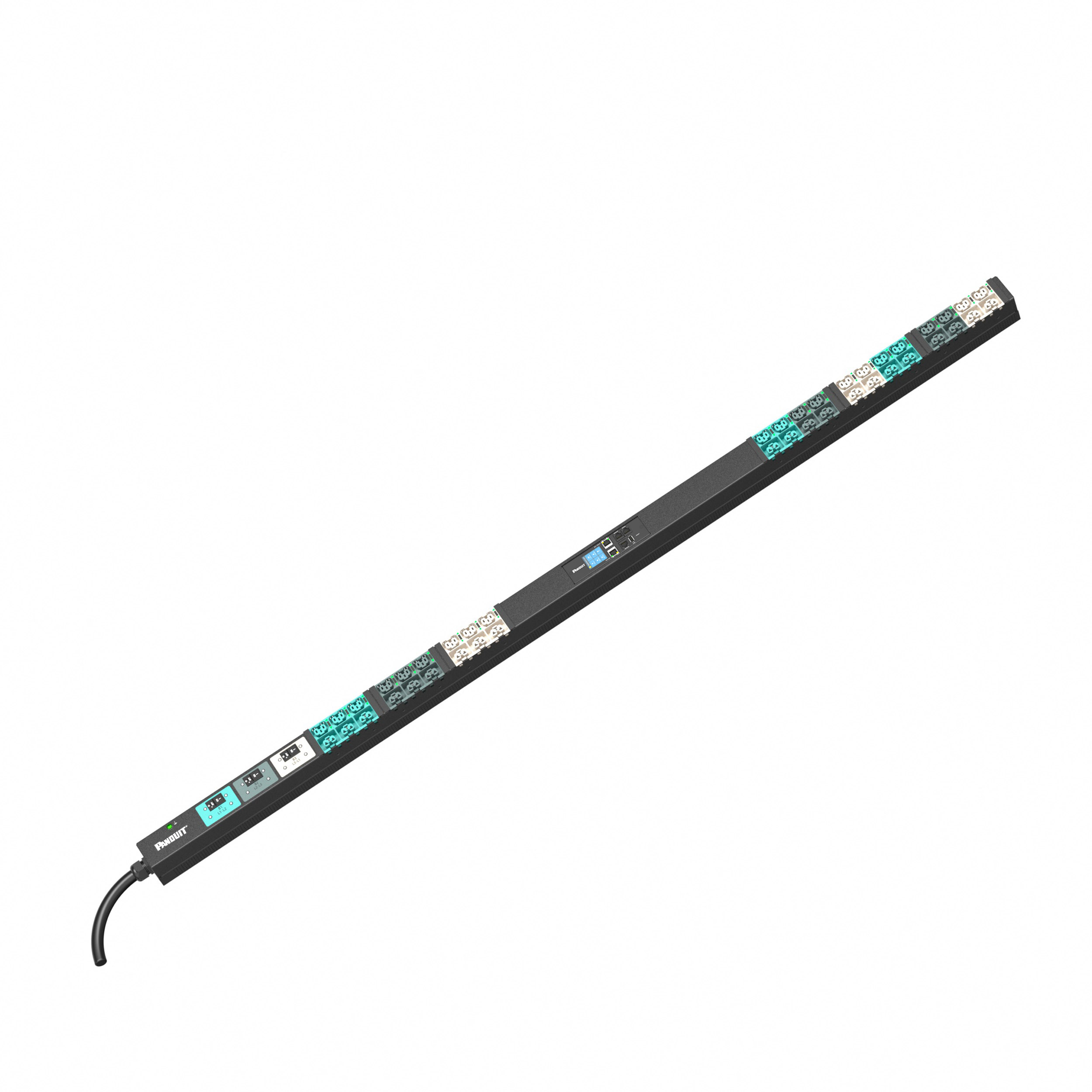 EL2P MSPO PDU, 32/30 AMP, (21)C13/C15, (21)C13/C15/C19/C21, IEC 60309 2P+E 6h 32A/30A (IP44), SİYAH