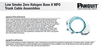 Low Smoke Zero Halogen Base-8 MPO Trunk Cable Assemblies
