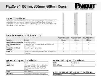 FlexCore™ 150mm, 300mm, 600mm Doors Spec Sheet 