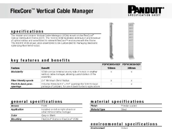 FlexCore™ Vertical Cable Managers Spec Sheet 