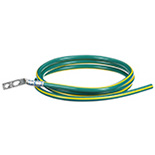 grounding strap in green and yellow with bonding conductors on both ends in silver