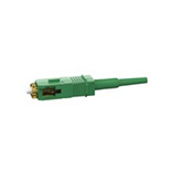 fiber optic SC-APC type connector with a green housing and boot