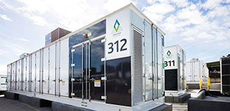 Large solar Battery energy storage units outside 